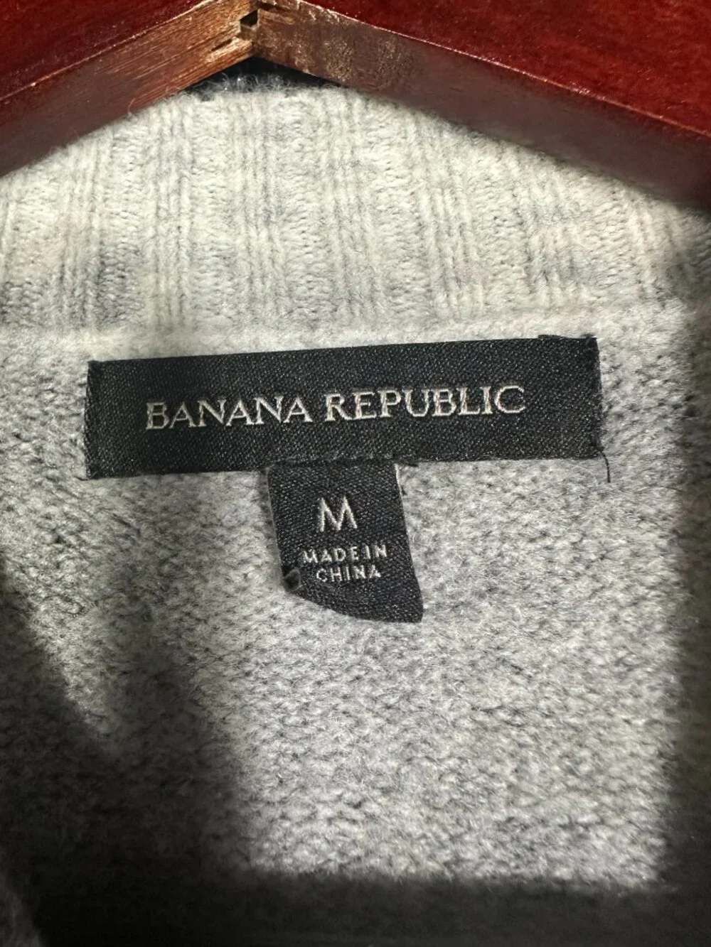 Banana Republic Sweater Womens Medium Gray Camouflage Ribbed Hem Pullover